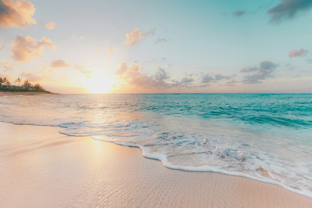 Photo of seashore during golden hour on the North Shore of Oahu, Hawaii